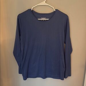 NWOT Hasting & Smith Blue Long Sleeve Relaxed T-Shirt - Petite Large